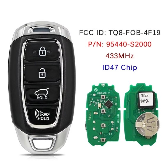 2019-2020 Hyundai Santa Fe / 4-Button Smart Key / PN: 95440-S2000 / TQ8-FOB-4F19